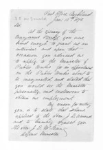 2 pages written 10 Jan 1872 by D E McDonald in Auckland Region to Sir Donald McLean, from Inward letters - Surnames, McDonald