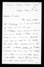 3 pages written 19 May 1870 by John Davies Ormond in Napier City to Sir Donald McLean, from Inward letters - J D Ormond