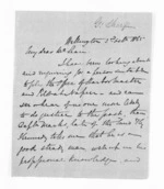 2 pages written 3 Oct 1865 by G Sharp in Wellington City to Sir Donald McLean in Napier City, from Inward letters - Surnames, Sey - She