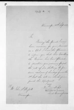 2 pages written 20 Sep 1853 by Sir Donald McLean in Wairarapa to John Purvis Russell in Wairarapa, from Native Land Purchase Commissioner - Papers