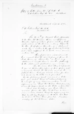 2 pages written 10 Sep 1870 by an unknown author in Auckland Region to Thomas Bannatyne Gillies in Auckland Region, from Minister of Colonial Defence - Administration of colonial defence