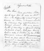 2 pages written 4 Aug 1862 by Captain Walter Charles Brackenbury to Sir Donald McLean, from Inward letters -  W C Brackenbury