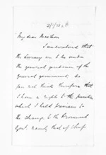 2 pages written 23 Oct 1858 by Michael Fitzgerald to Sir Donald McLean, from Inward letters - Michael Fitzgerald
