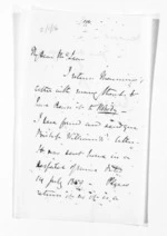 2 pages written 27 Jun 1860 by Sir Thomas Robert Gore Browne to Sir Donald McLean, from Inward and outward letters - Sir Thomas Gore Browne (Governor)