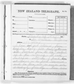 4 pages written 29 May 1876 by Sir Donald McLean in Alexandra to Auckland Region, from Native Minister and Minister of Colonial Defence - Outward telegrams
