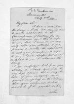 2 pages written 7 Feb 1859 by John Simpson Sanderson in Coromandel to Sir Donald McLean, from Inward letters - Surnames, Sal - Say