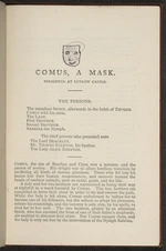 Opening page of Comus; Comus, Lycidas, L'Allegro, Il penseroso, and selected sonnets