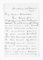 2 pages written 18 Mar 1873 by Sir Donald McLean in Auckland Region, from Outward drafts and fragments