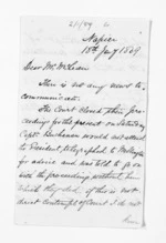 2 pages written 18 Jan 1869 by Edward Lister Green in Napier City to Sir Donald McLean, from Inward letters - Edward L Green