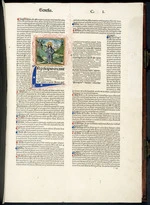 Historiated initial, leaf a5, Bible. not after 1480., Epistola beati Hieronimi presbyteri ad Paulinum presbyte[rum] ...