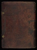 Lower Cover (photographed with raking light). Homiliarius., Omelie et postille venerabilium doctorum gregorij.