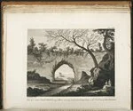 View of a curious arched rock, having a river running under it, in Tolago Bay, ...