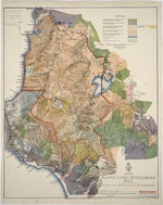 Native Land Settlement Bill, plan of the land included in the schedule. Colour accurate digital copy photographed by Alexander Turnbull Library