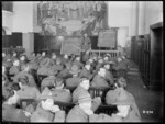 Unidentified New Zealand World War I soldiers in a classroom, Mulheim, Germany