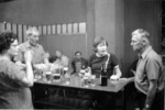 Pub, group with angry woman 1970.tif