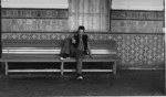 Railway station. man on bench 1971.tif
