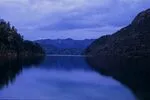 710.21 Maraunui Bay at dusk, lake Waikaremona, Te Urewera NP.jpg