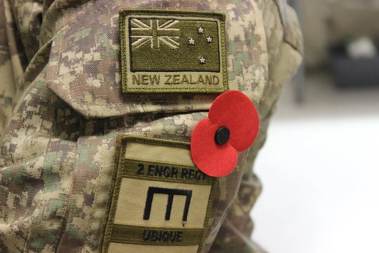 Image: ANZAC poppy on NZDF personnel, Ben Armstrong