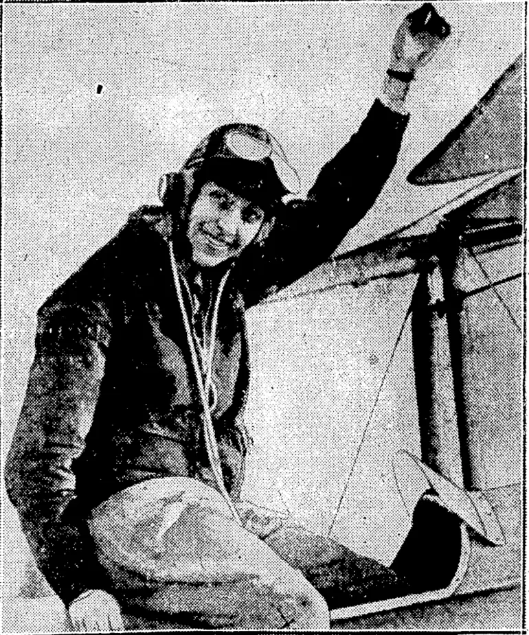 Image: MISS AMY JOHNSON, young English aviatrix, flying from London to Australia, itiho is reported to be missing between Bima and '■~.. Atam boca. . (Evening Post, 23 May 1930)