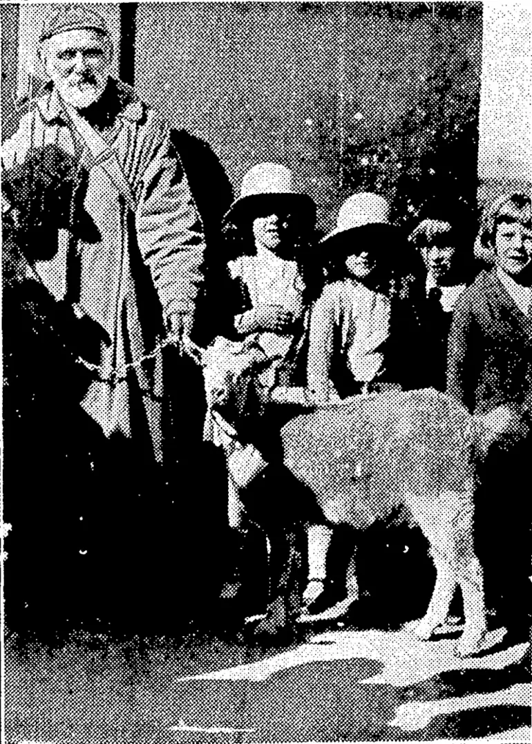 Image: WALK FROM TAUPO.Â—Mr. Owen, who arrived in Wellington during ihe weekend, having walked all the way from Taupo whh his pet goat. (Evening Post, 23 April 1934)