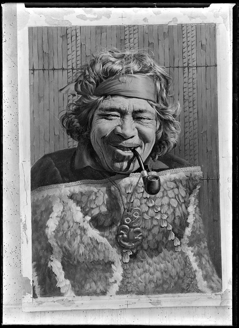 Image: Woman with pipe laughing