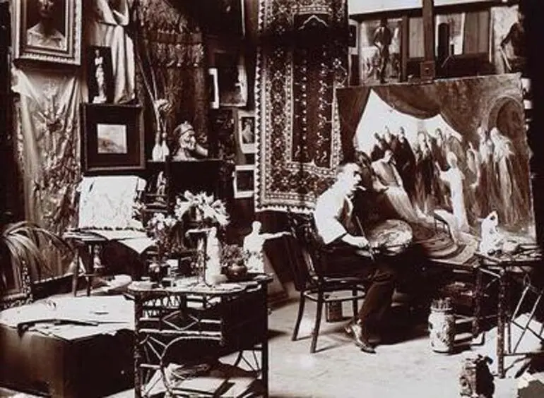 Image: Goldie in His Studio, Hobson's Buildings