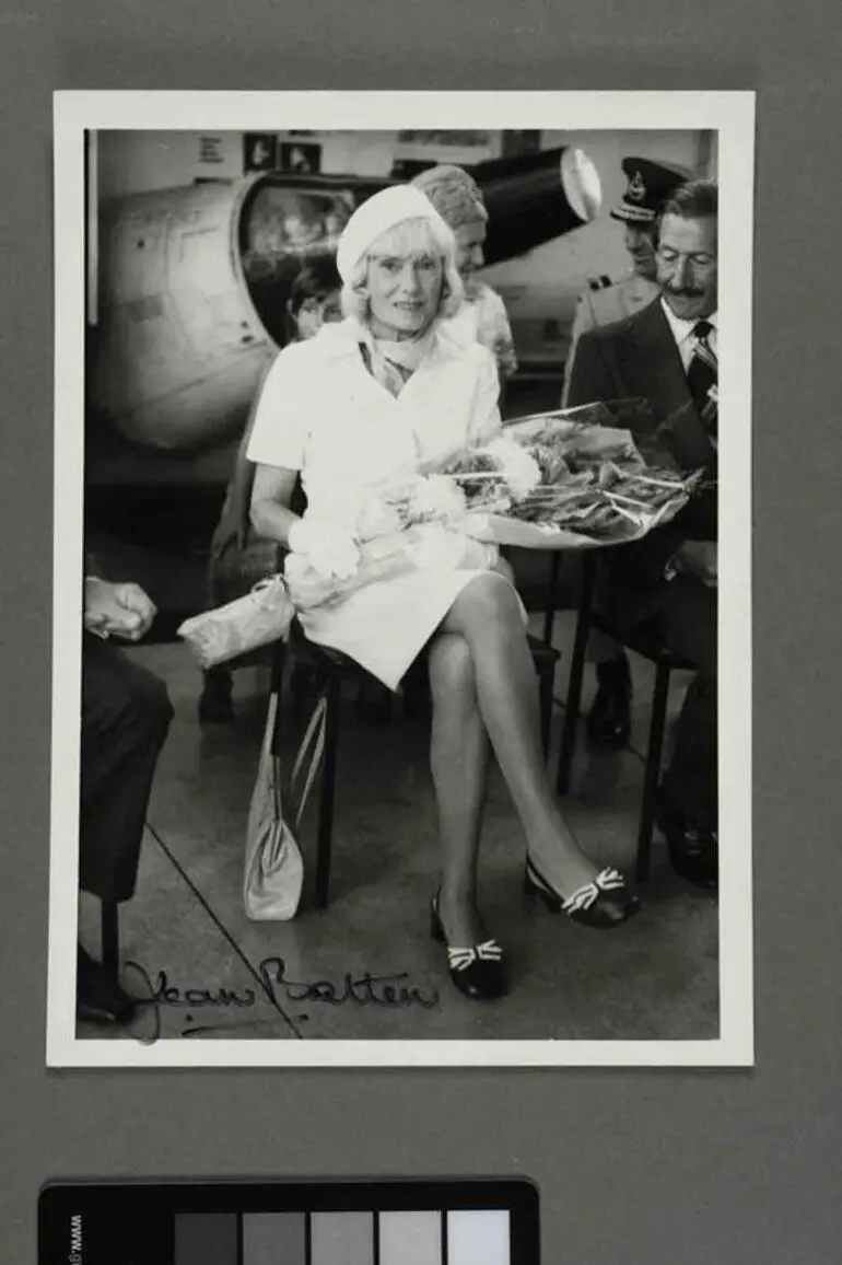 Image: Pioneers of New Zealand Aviation building : Jean Batten at the opening ceremony