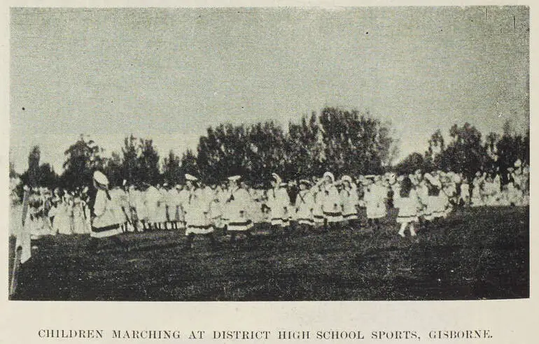 Image: Children marching at District High School sports, Gisborne