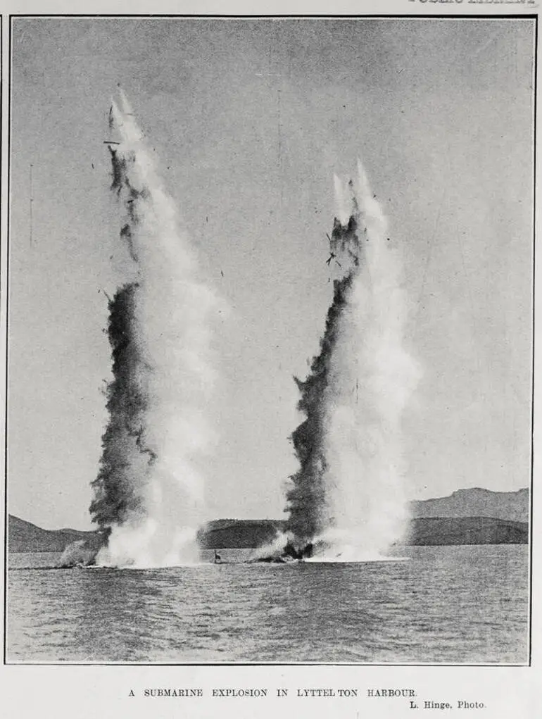 Image: A SUBMARINE EXPLOSION IN LYTTELTON HARBOUR