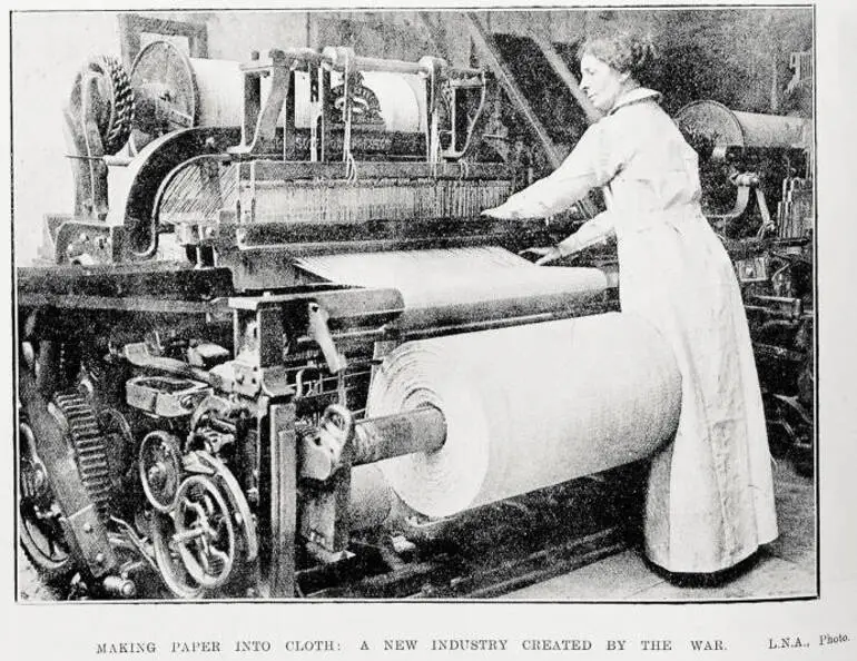 Image: Making paper into cloth: a new industry created by the war