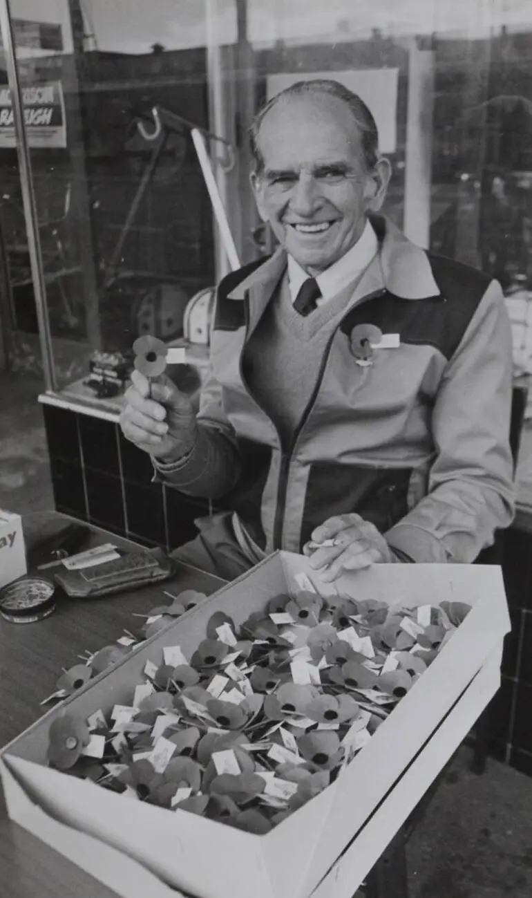 Image: Jack Wills on Poppy Day, Ōtāhuhu, 1981
