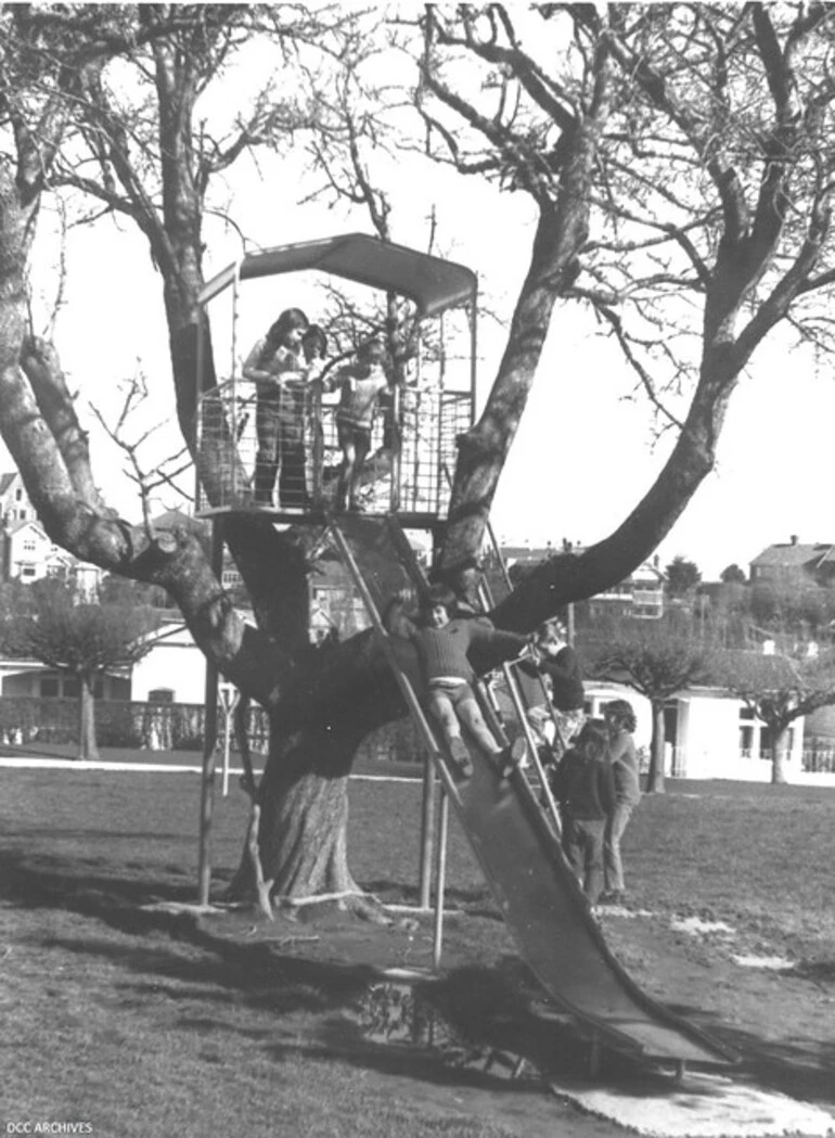 Image: McMillan Playground Tree Slide, 1972