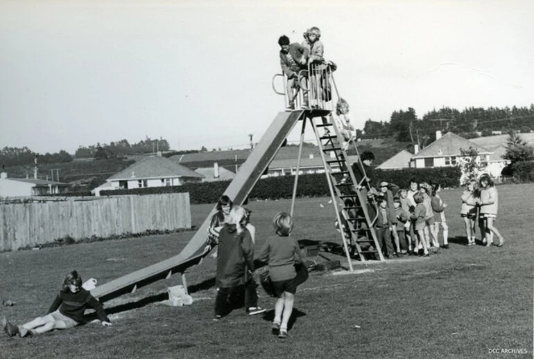 Image: New Slide at Childrens Playground Ashmore St, Halfway Bush, 1975