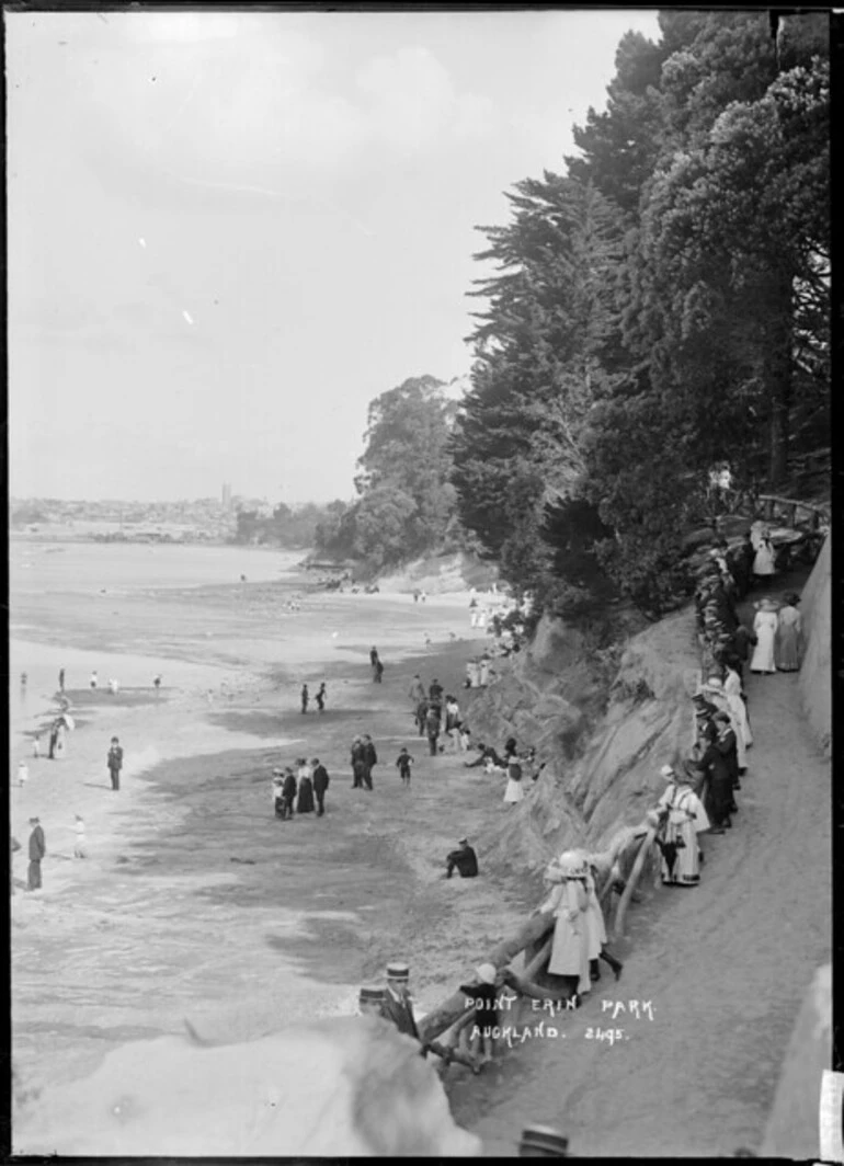 Image: People on Shelly Beach, Auckland