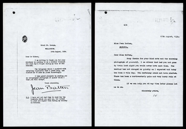 Image: Jean Batten's Letter of Thanks