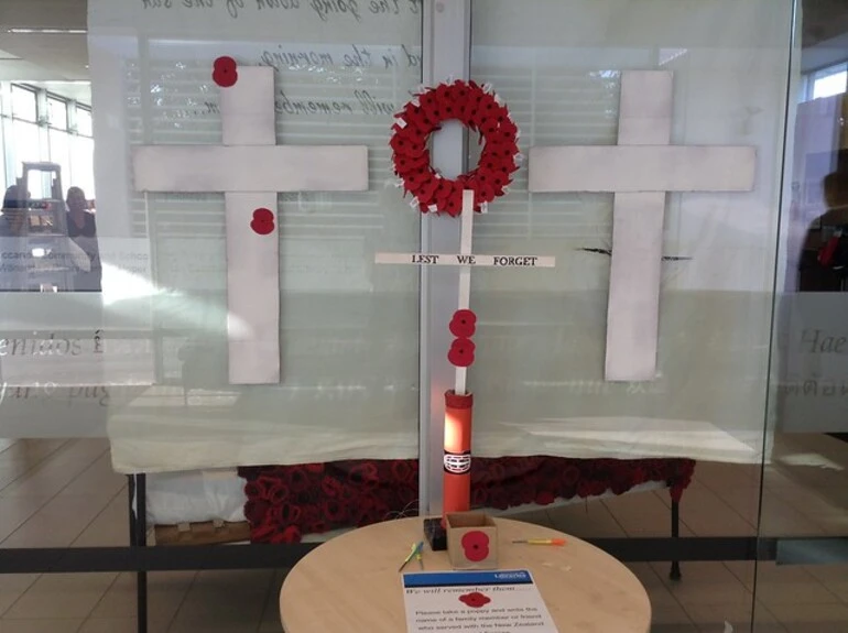 Image: ANZAC display commemorative cross