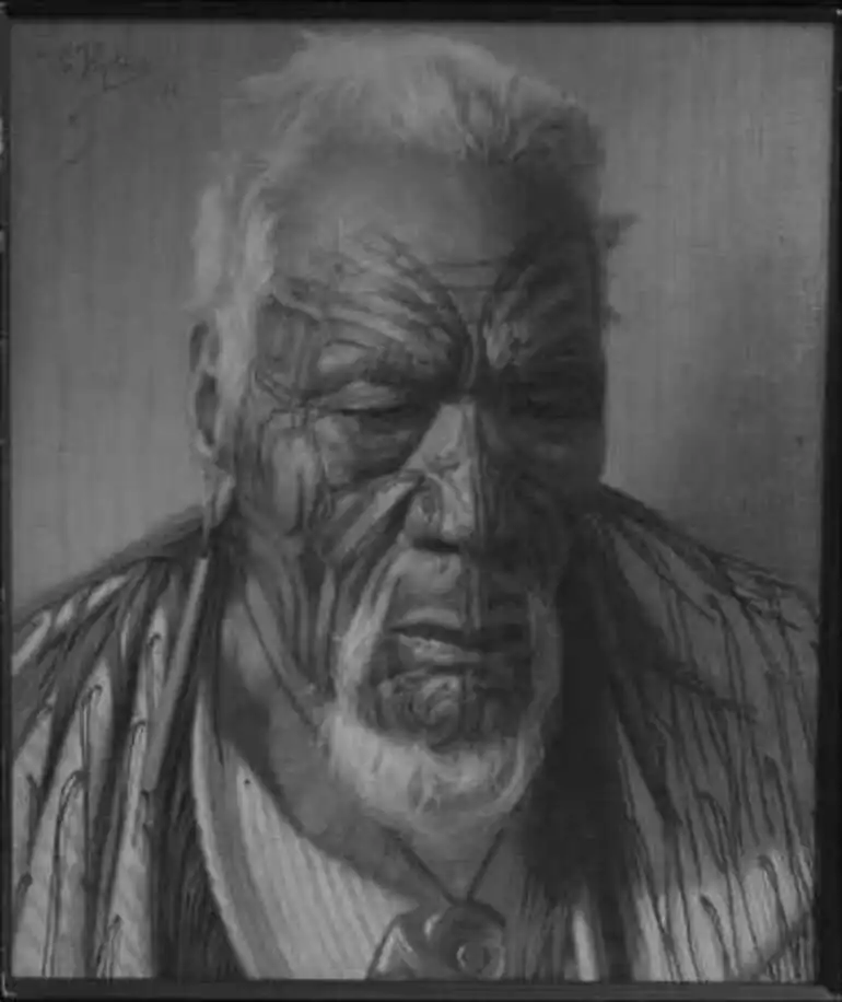 Image: Portrait of a Maori. Painted by C.F. Goldie (1870-1947), 1938.