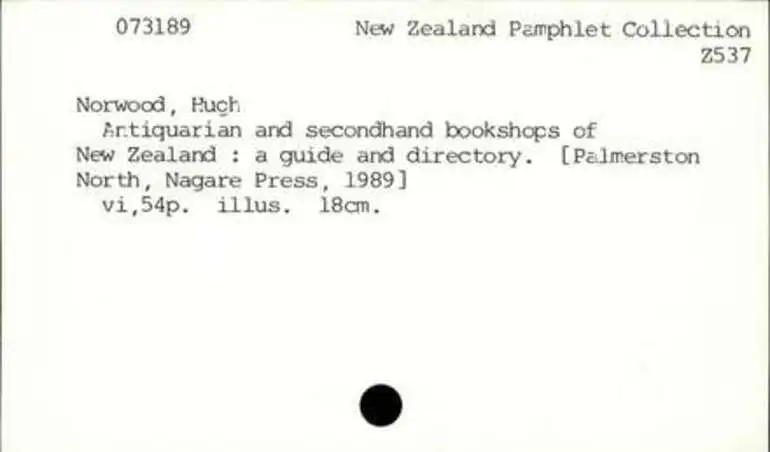 Image: Antiquarian and secondhand bookshops of New Zealand : a guide and directory
