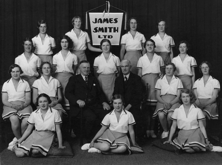 Image: Women's marching team, James Smith Ltd, Wellington