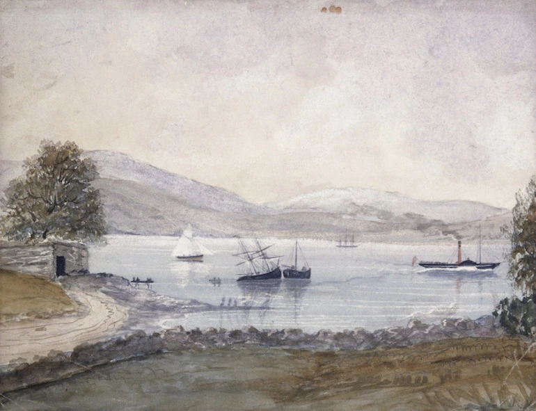 Image: Artist unknown :[H.M.P.S Driver in Porirua Harbour] [1846]