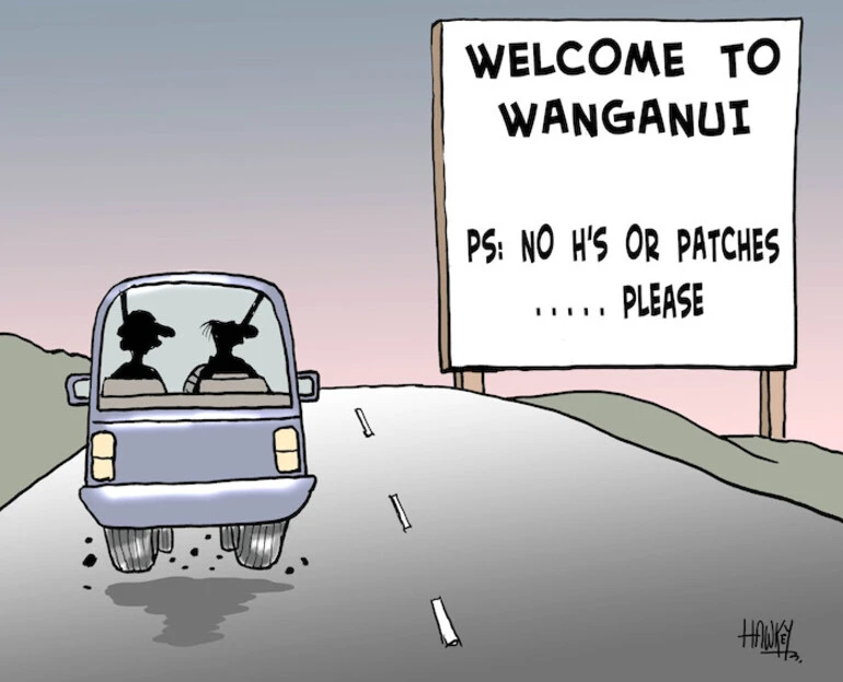 Image: WELCOME TO WANGANUI. PS; No H's or patches... please. 2 September 2009