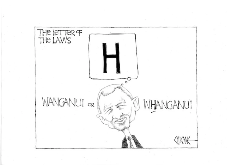 Image: The letter of the Laws - H - Wanganui or WHanganui. 21 December 2009