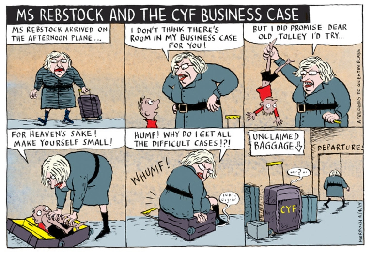 Image: Murdoch, Sharon Gay, 1960- :Ms Rebstock and the CYF business case. 4 April 2015