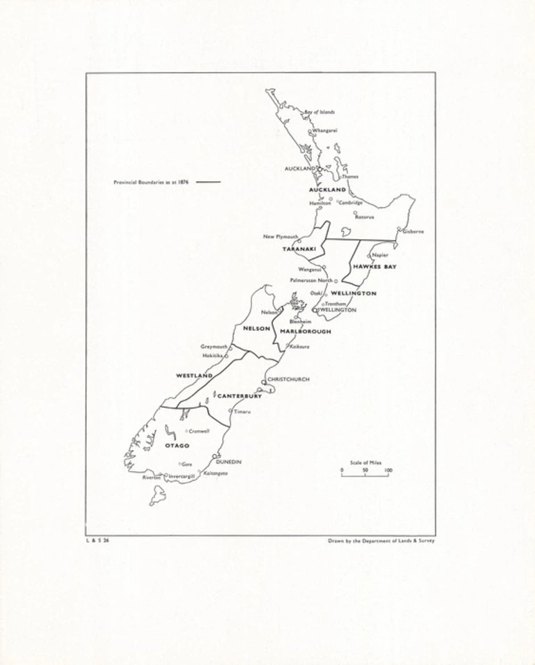 Image: Provincial boundaries as at 1876 / drawn by the Department of Lands & Survey.