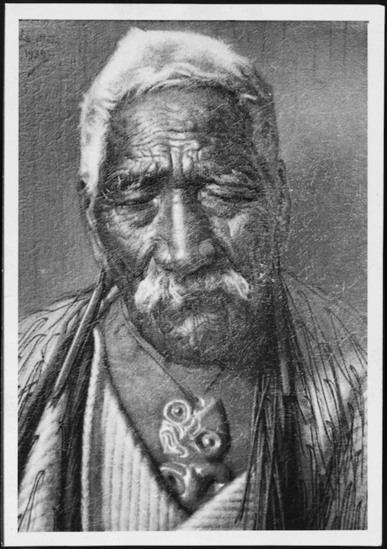 Image: Photograph of a portrait of Rutene Te Uamairangi painted by Charles F Goldie