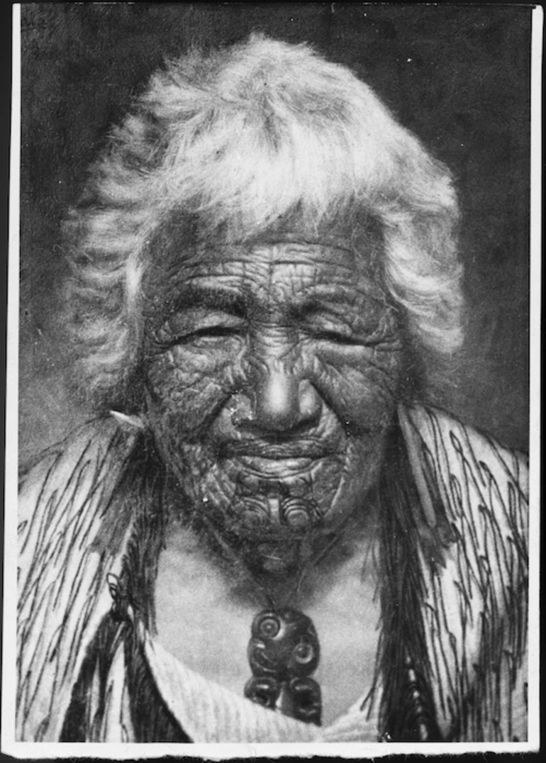 Image: Photograph of a portrait of the chieftainess Kapikapi painted by Charles F Goldie