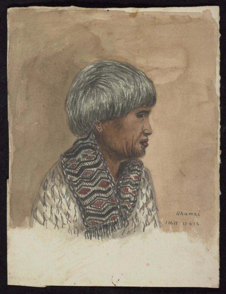 Image: Hill, Irene, fl 1913-1929: [Portrait of Ahumai Te Paerata]