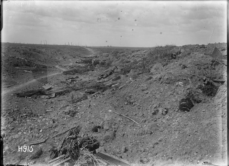 Image: German underground system destroyed by New Zealand artillery, near Serre