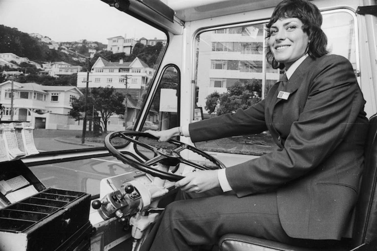 Image: Wellington's first woman bus driver, Carole Slater