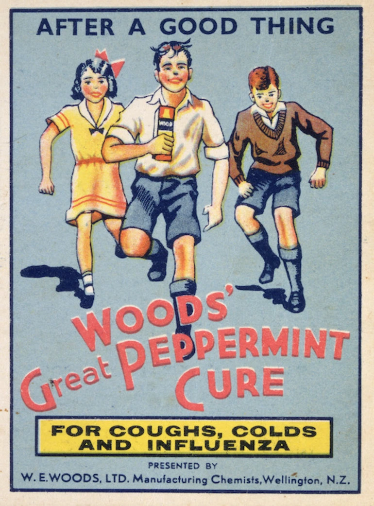 Image: Woods' great peppermint cure, for coughs, colds and influenza [1940s?].